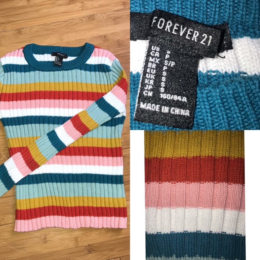 Forever 21 sweater striped colorful
